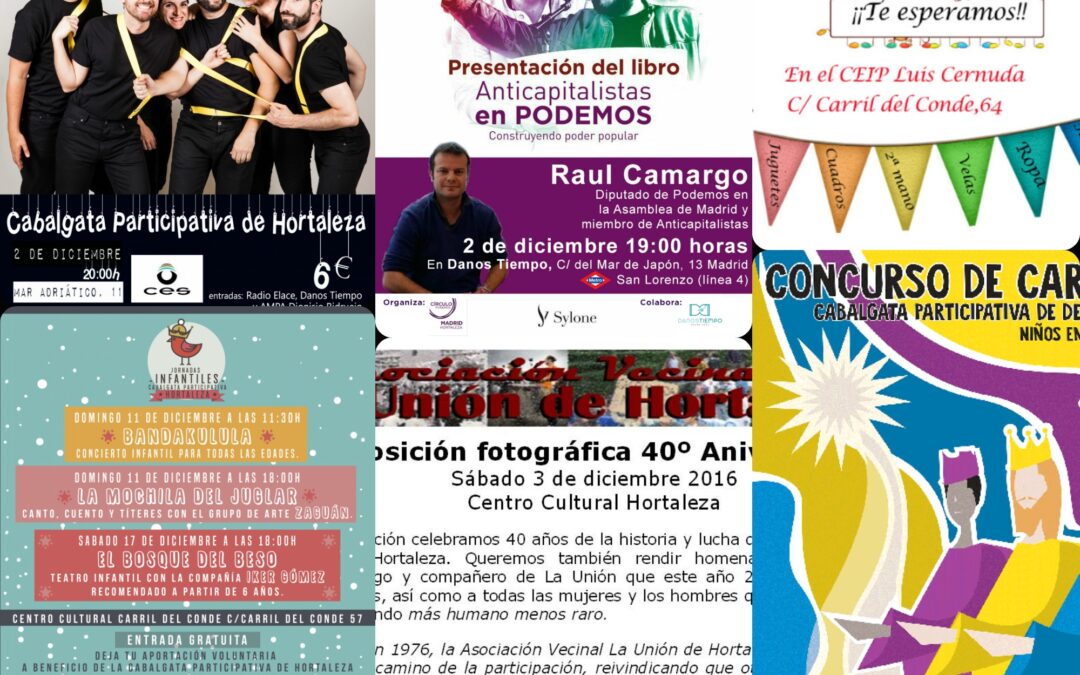 Actividades para comenzar el mes de diciembre.