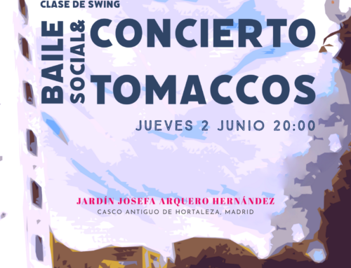 Jueves 2 de junio. Evento de swing: concierto de Tomaccos y baile social en el Jardín Josefa Arquero￼