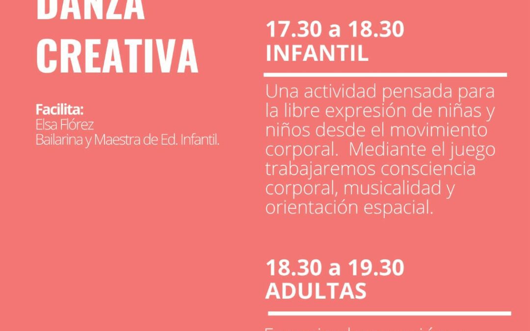 Clase abierta de danza creativa: miércoles 21
